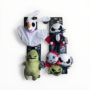 Lot 4 Nightmare Before Christmas Figural Dog Toy Plush Squeaker Assorted Figures